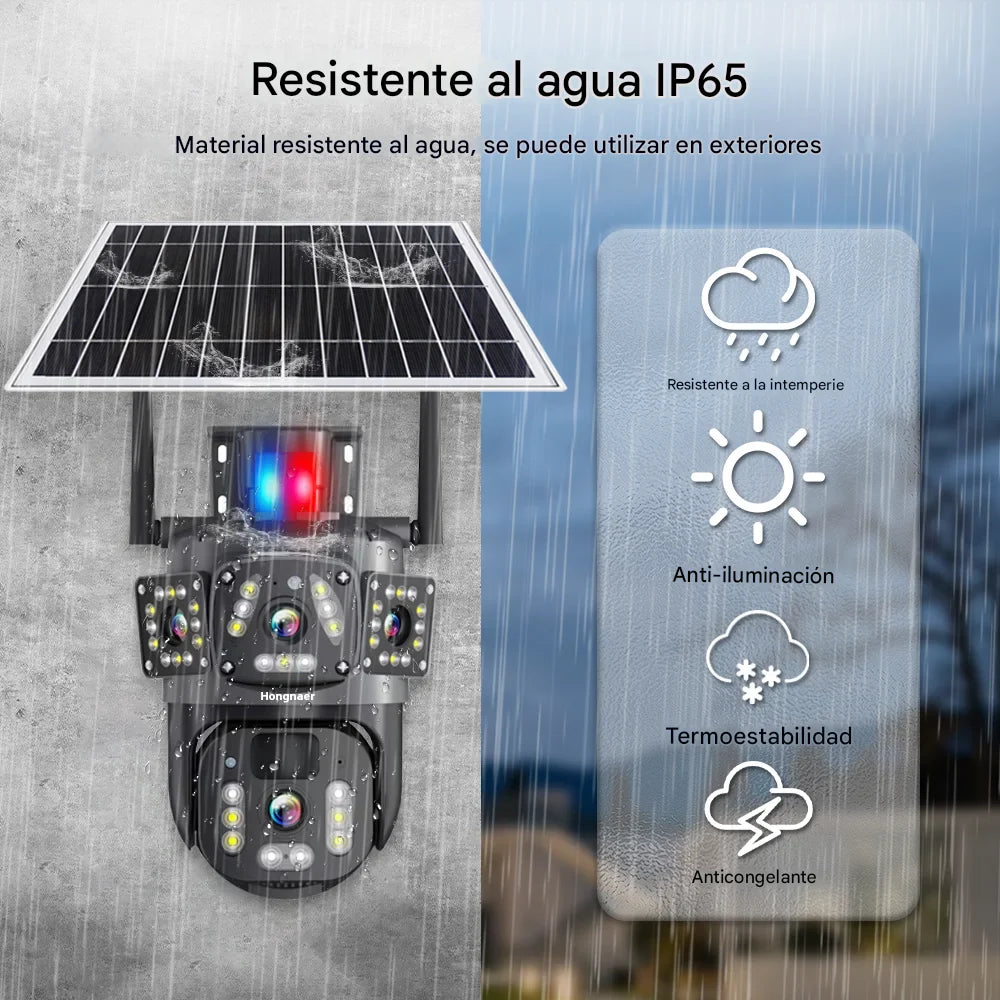 NUEVA CÁMARA TRIPLE LENTE DELUXE-Con panel solar e IA 4 Reseñas