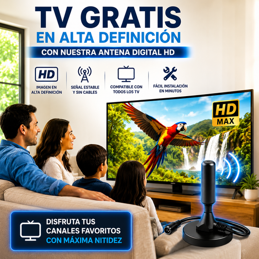 📡✨ Antena Digital HD Disfruta TV GRATIS con máxima nitidez 🔥📺
